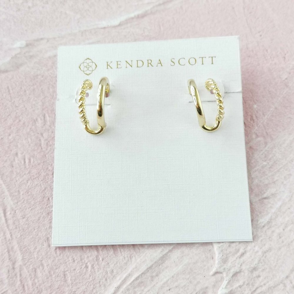 Kendra Scott Olivia Gold Huggie Earrings AUTHENTIC NEW